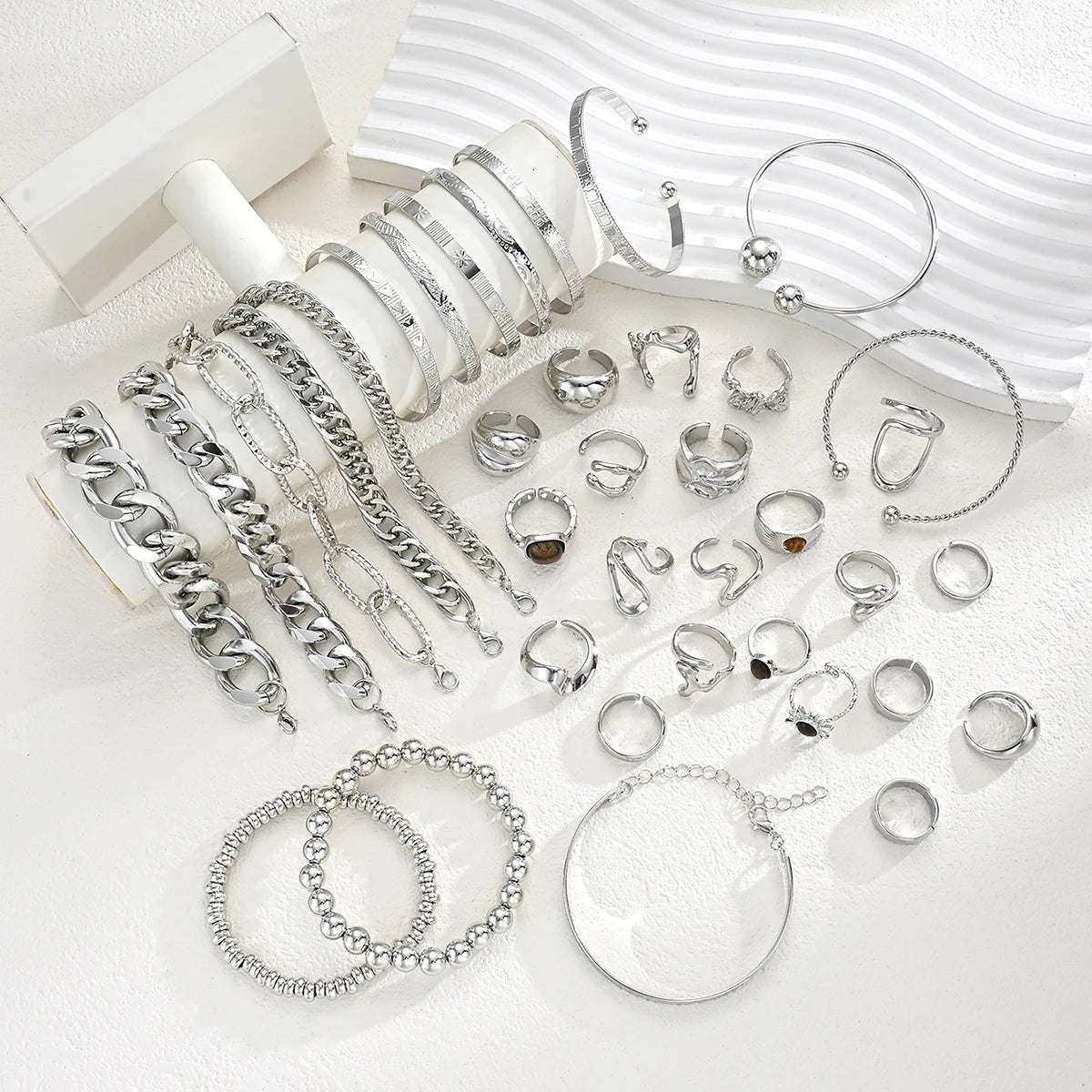 Bangle-Armreif Set 3-tlg stapelbar – LuxeStyle Schweiz