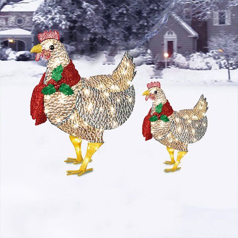 Huhn mit Schal Weihnachtsdeko