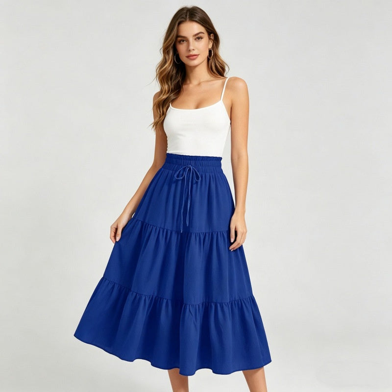 Boho A-Linien Jupe mit hoher Taille