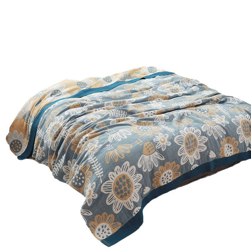 Musselin Baumwolldecke mit Pflanzenmuster