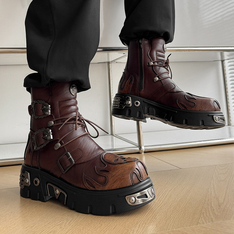 Retro-Punk-Schuhe mit Metall-Details