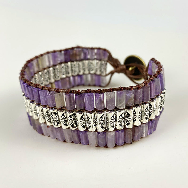 Retro Amethyst Zylinder Armband – Bild 4 | LuxeStyle