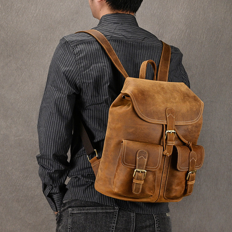 Retro Leder-Rucksack