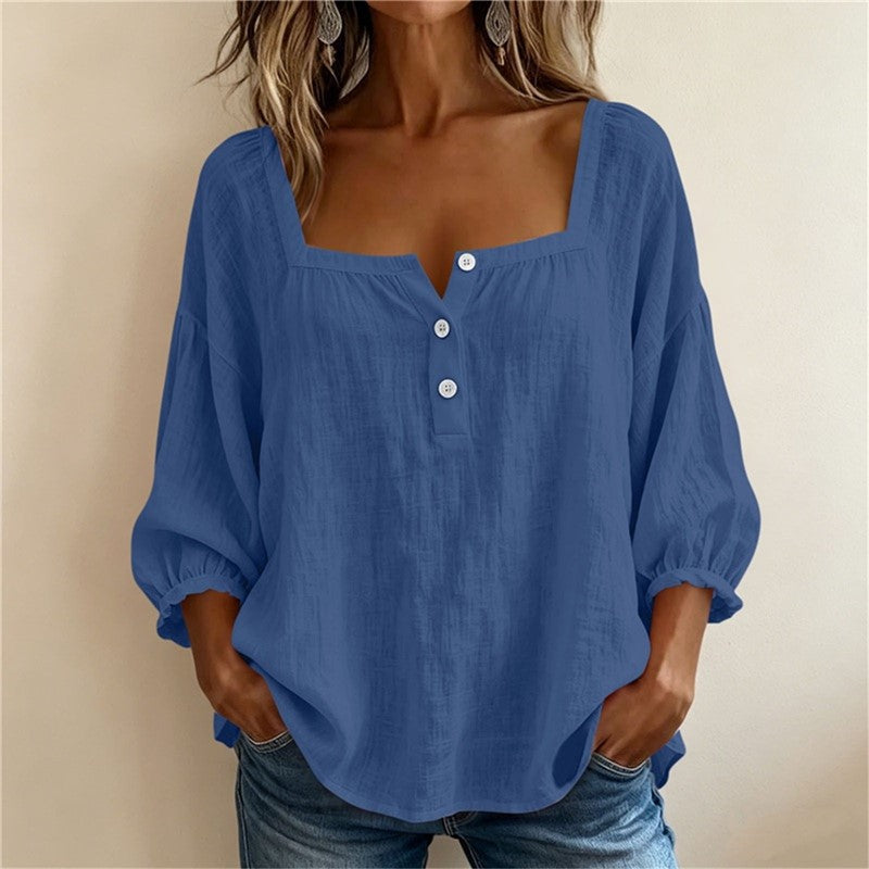Langarm-V-Shirt für Damen