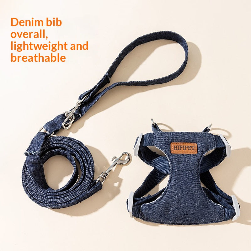 Atmungsaktive Denim-Leine für Hunde