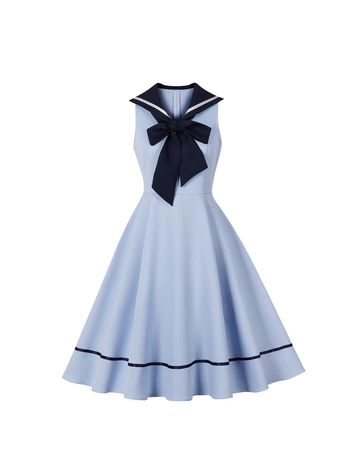 Ärmelloses A-Linien Kleid mit Schleifendetails