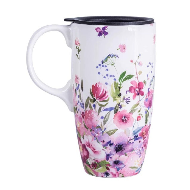 Keramiktasse mit Deckel – Pflanzen & Tiere – Bild 2 | LuxeStyle