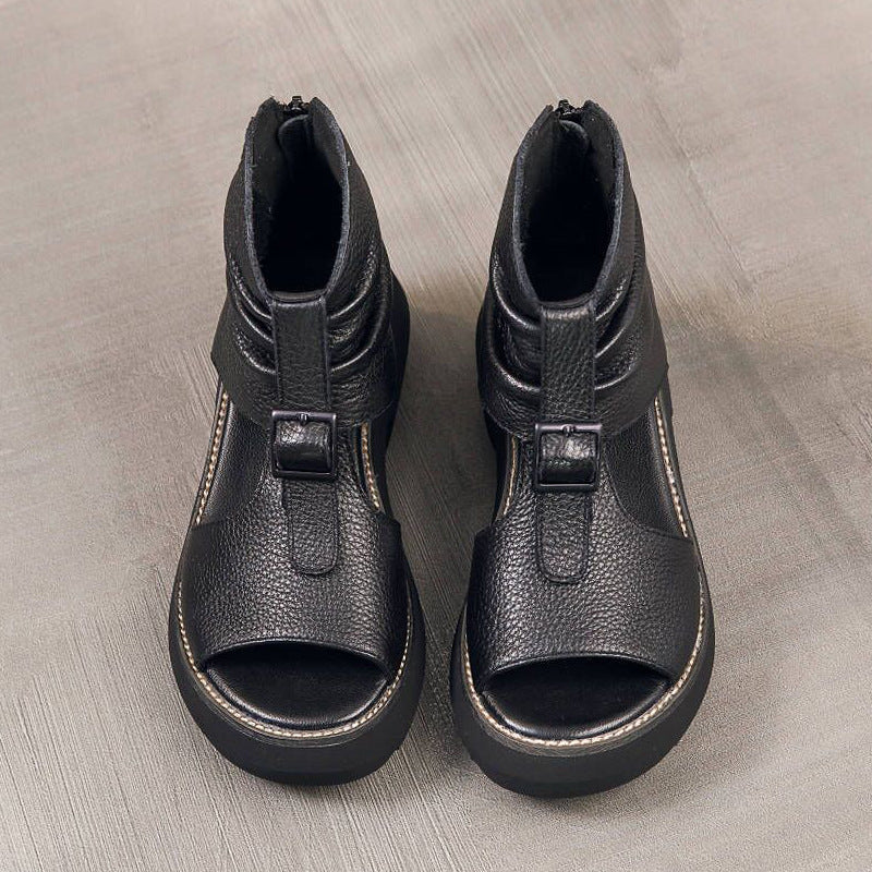 Plateau-Sandalen mit Peep Toe und hohem Absatz – Bild 8 | LuxeStyle