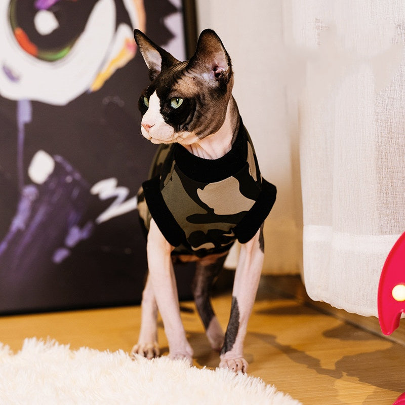 Sommerliches Baumwollshirt für haarlose Katzen