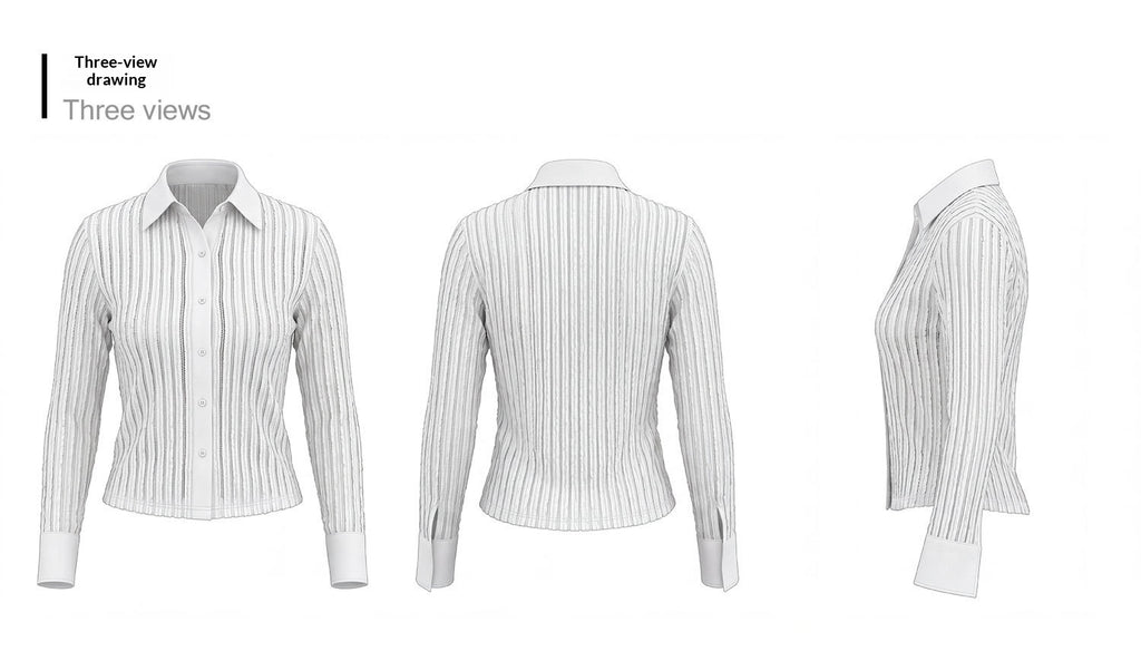 Elegante Streifen Damen Langarm V-Ausschnitt-Shirt