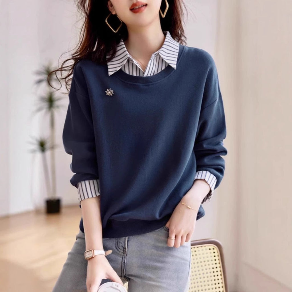 Langarm-Sweatshirt im Zweiteiler-Look – Bild 4 | LuxeStyle