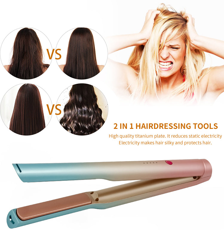 Kabelloser 2-in-1 Lockenstab & Haarglätter – Bild 5 | LuxeStyle