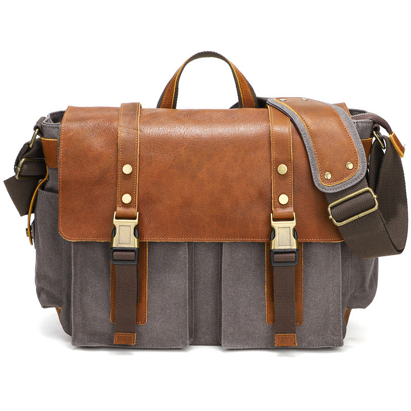 Waxed Canvas Schultertasche – Bild 2 | LuxeStyle