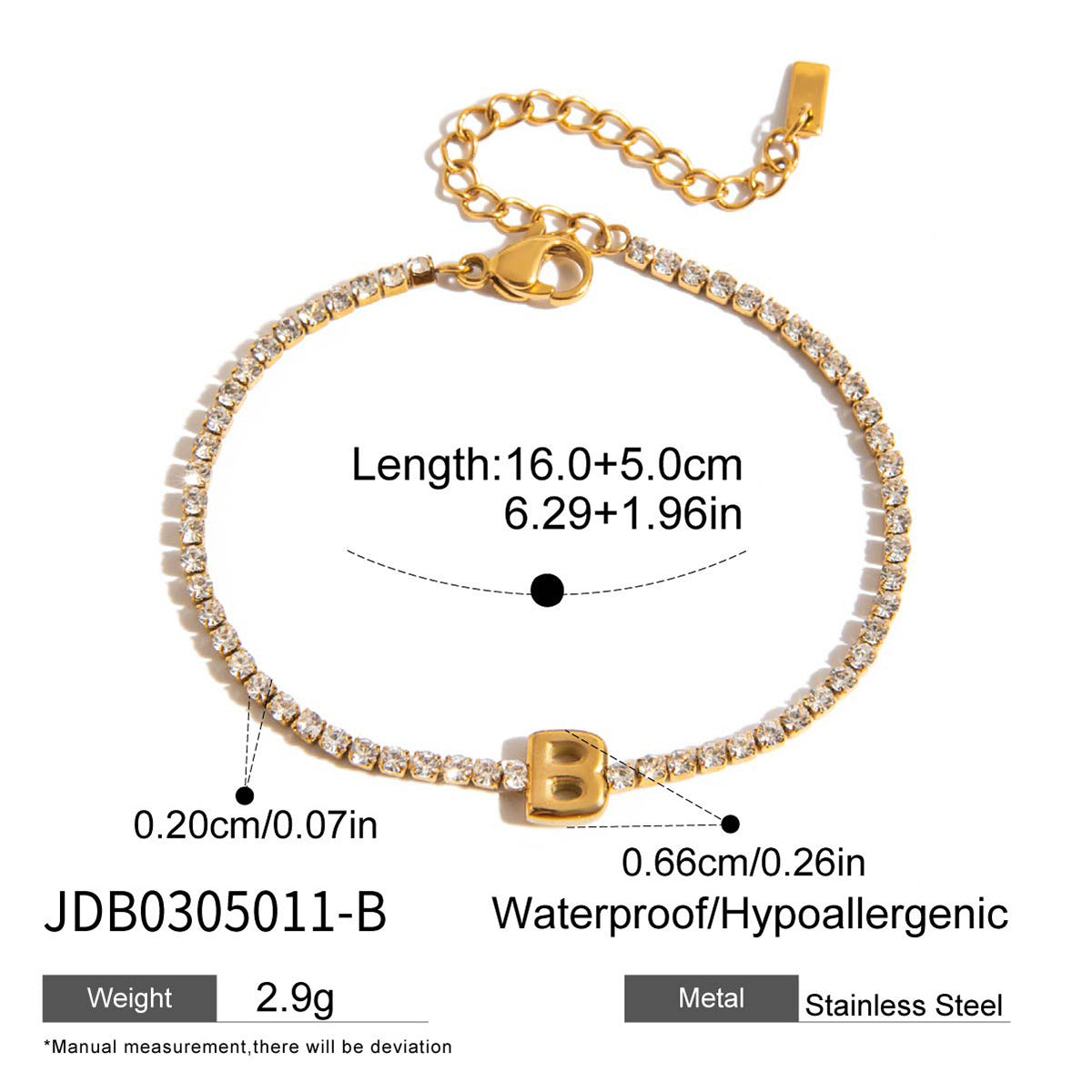 18K vergoldetes Armband mit Ballon-Buchstaben – Bild 1 | LuxeStyle