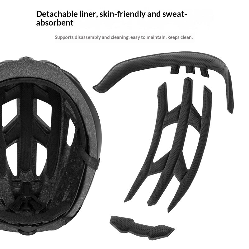 Velohelm mit integrierter Schutzbrille