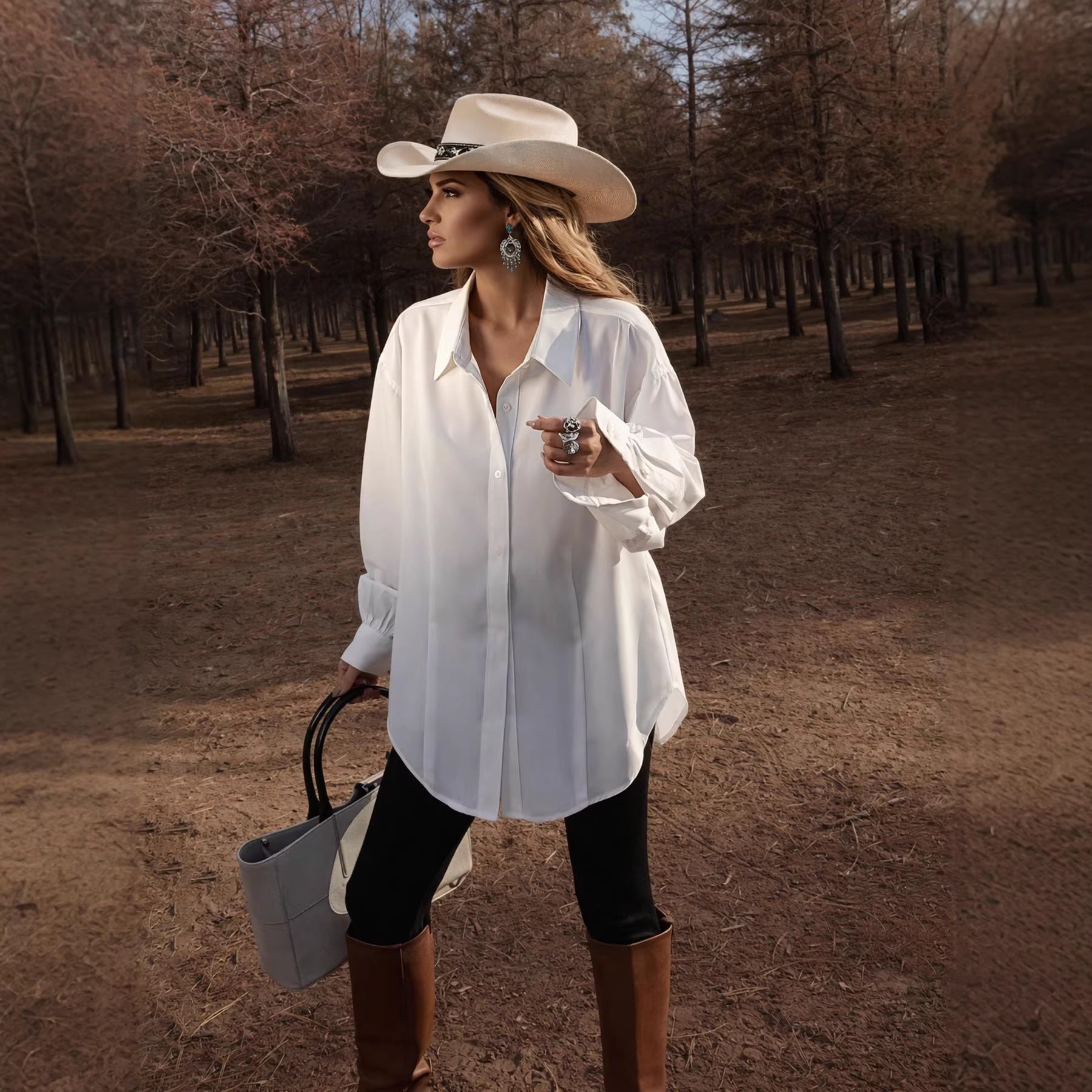 Langarm-Shirt Weiss im Casual Fit
