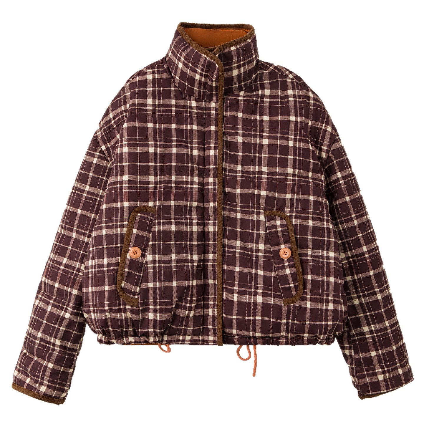 Wende-Steppjacke mit Patchwork-Karo