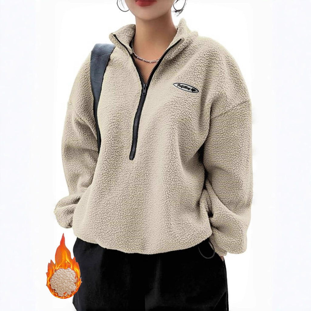 Damen Sweatshirt mit Schlaufe und Aufschrift