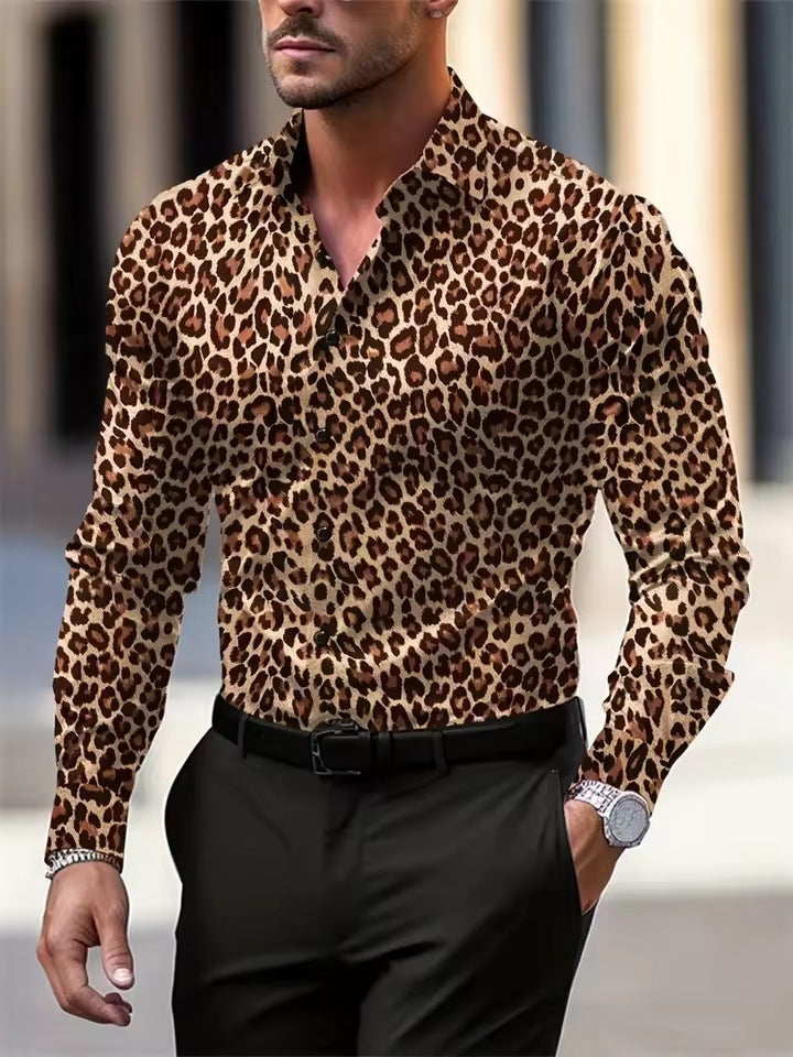 Herren Langarmhemd mit Streifen und Palmenmuster – Bild 10 | LuxeStyle