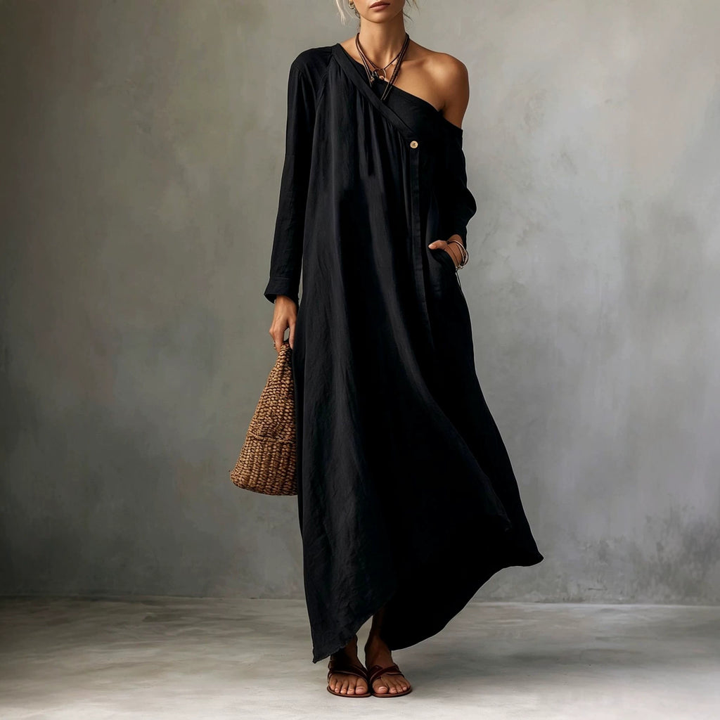 Langes Off-Shoulder-Kleid