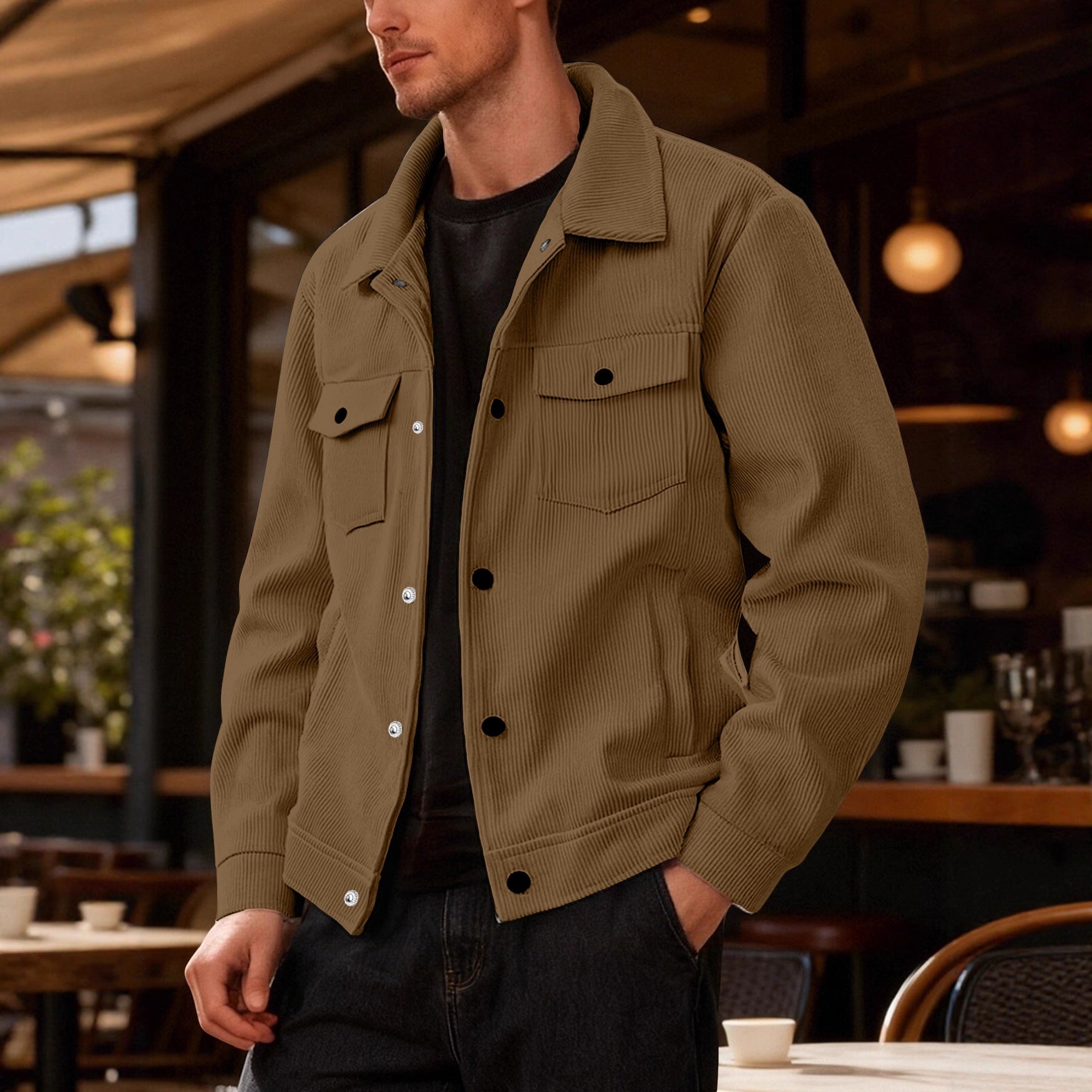Sportliche Freizeitjacke mit Revers für Herren