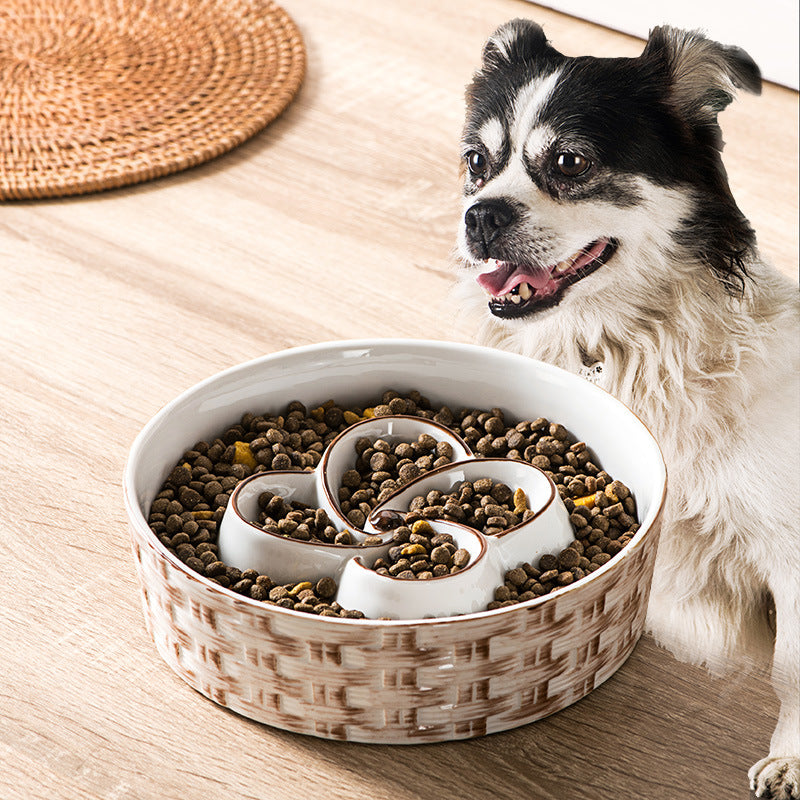 Keramik Langsam-Fress-Schüssel für Hunde