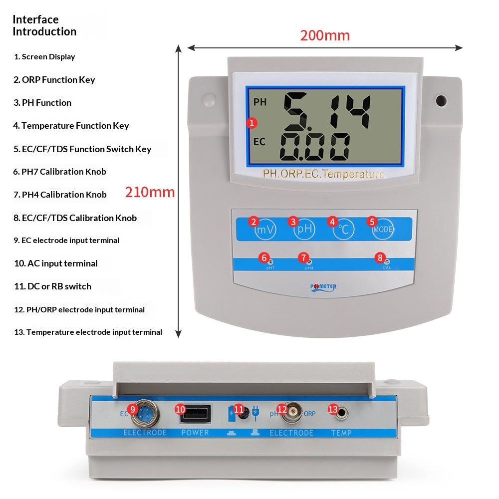 Digitaler 6-in-1 pH-Meter Wassertester