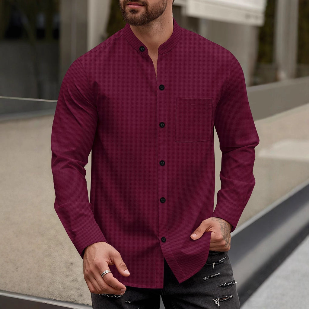 Herren Cardigan mit Stehkragen und langen Ärmeln – Bild 3 | LuxeStyle