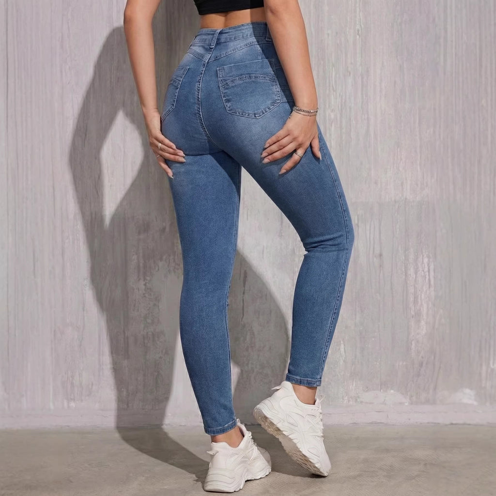High-Waist Skinny Jeans
