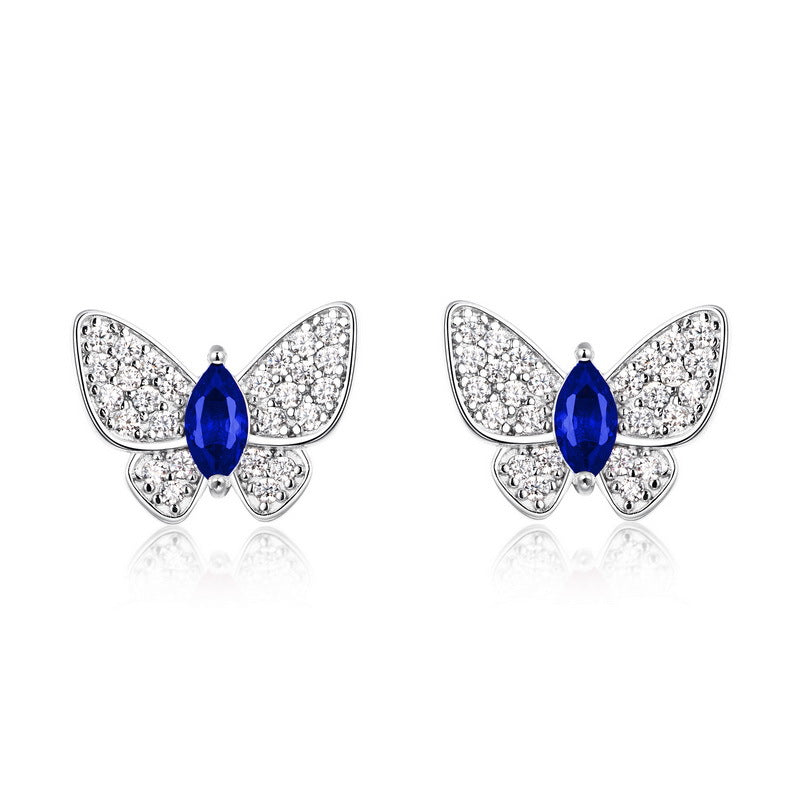 Schmetterling-Ohrstecker «Marquise» · 925 Silber