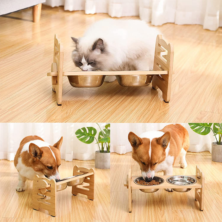 Hölzerner Napfständer für Hunde und Katzen – Bild 4 | LuxeStyle
