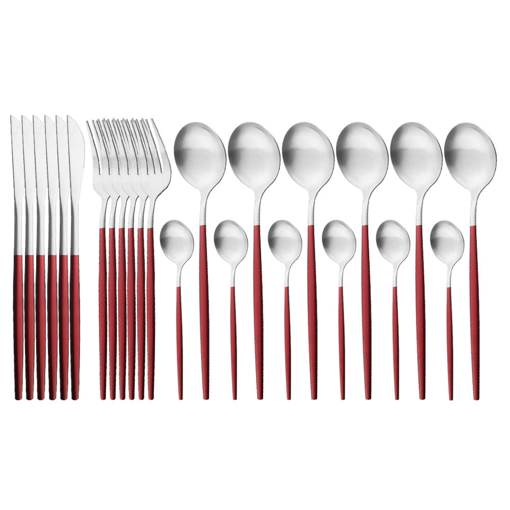 Mattes portugiesisches Besteck-Set (24-teilig) – Bild 13 | LuxeStyle