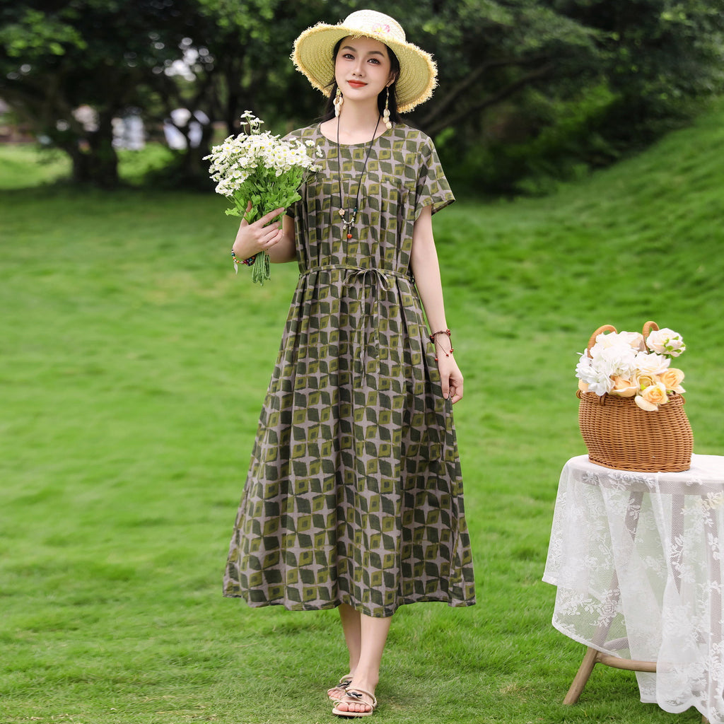 Elegantes Baumwoll-Seidenkleid mit Blumenmuster – Bild 10 | LuxeStyle