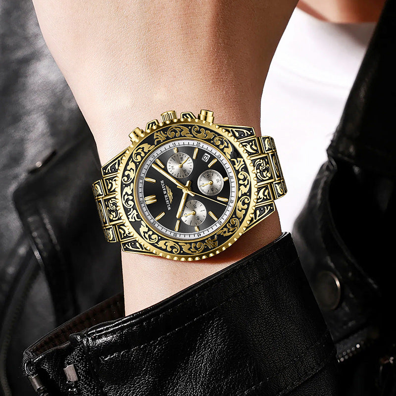 Vintage Quarz-Herrenuhr mit Gravur