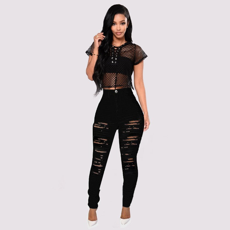 Distressed Slim-Fit Jeans