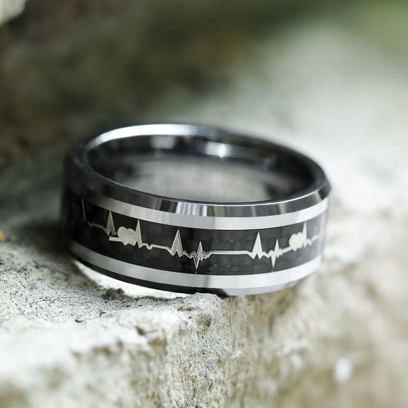 Titanring mit EKG-Muster – Bild 5 | LuxeStyle