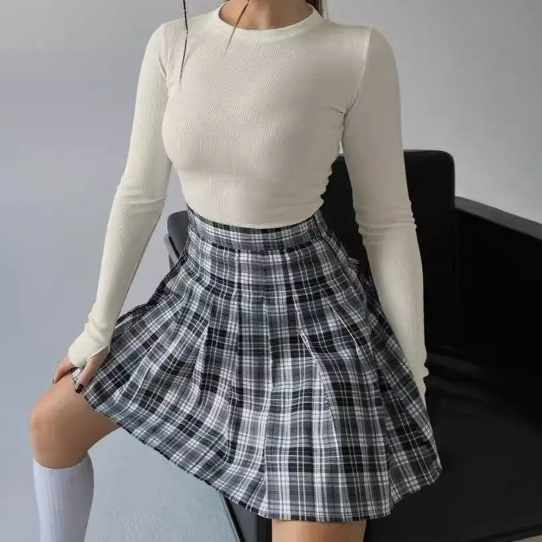 Rundhals-Pullover für Damen, schmal geschnitten
