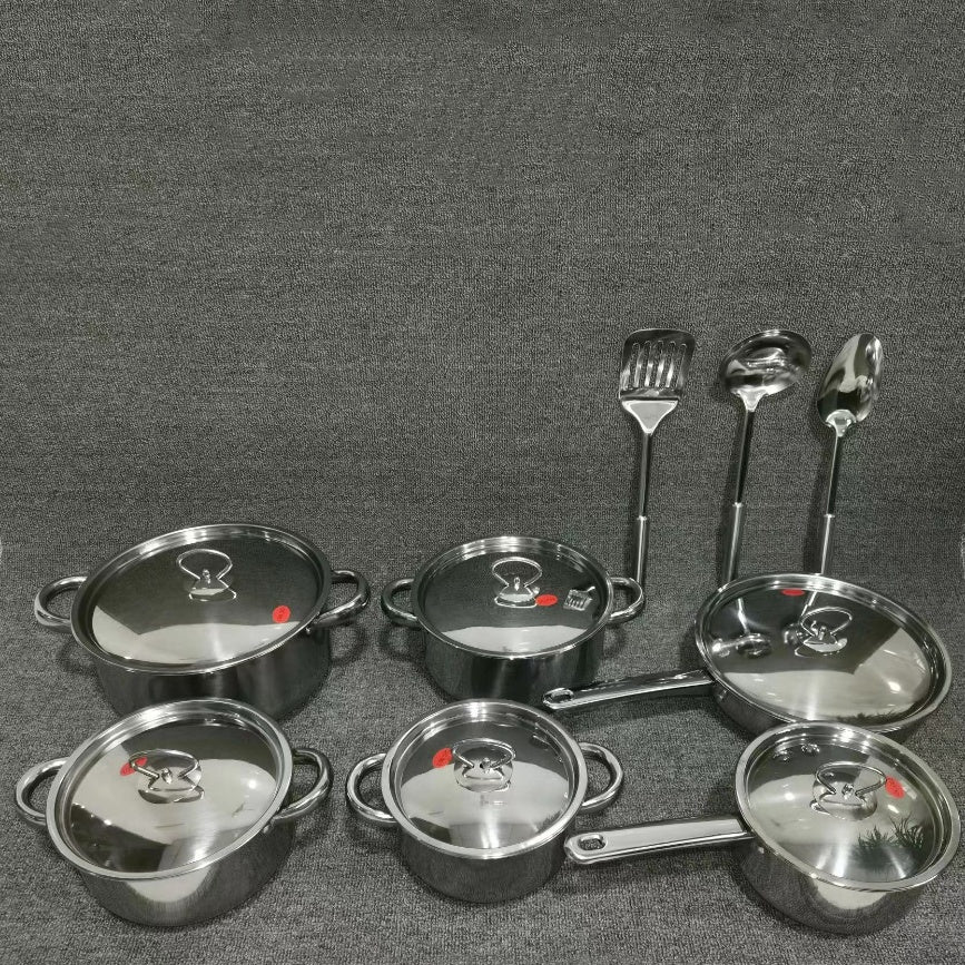 Topfset aus Edelstahl, 15-teilig