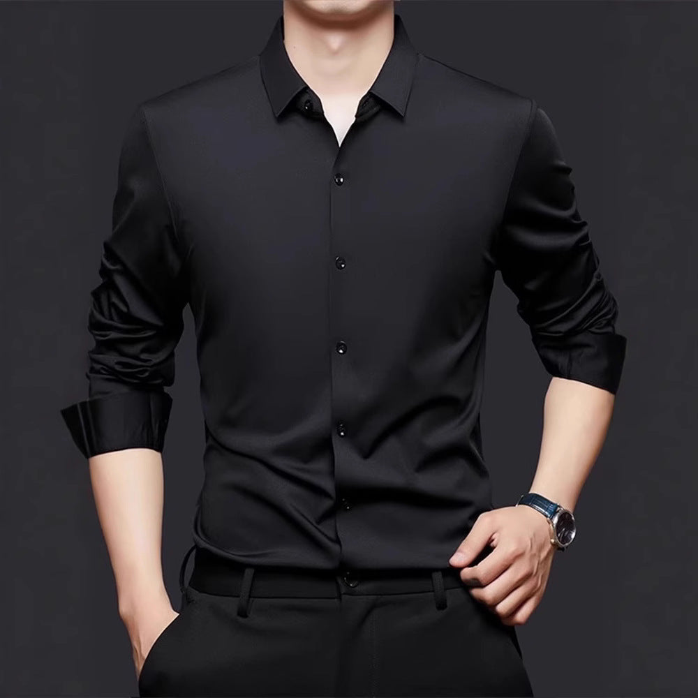 Nahtloses, elastisches Langarmhemd für Herren – Bild 8 | LuxeStyle