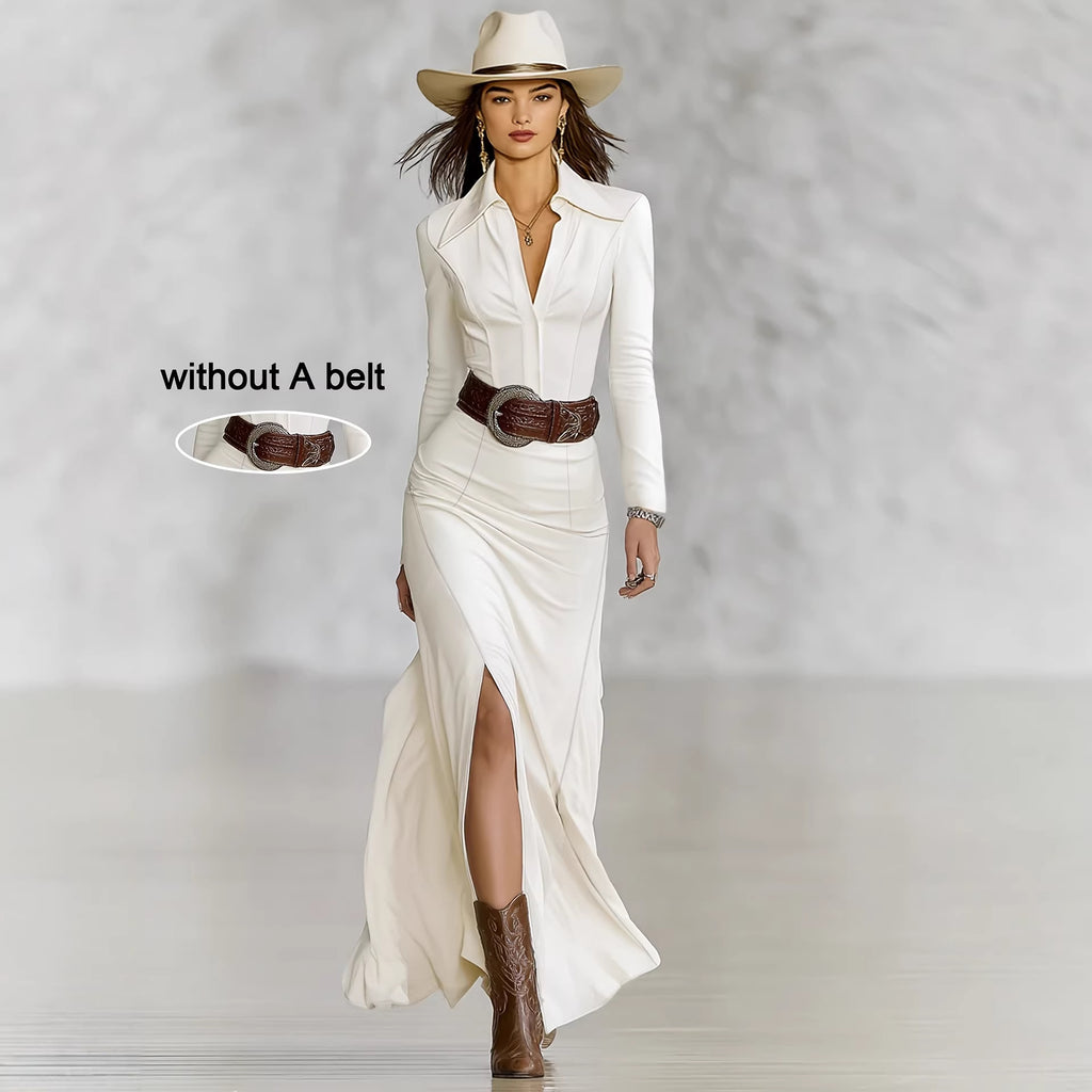 Langes Hemdblusenkleid im French Chic