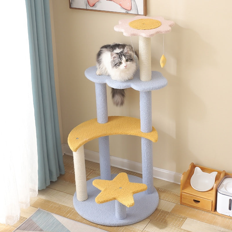 Sisal-Kratzbaum mit Liegefläche für Katzen
