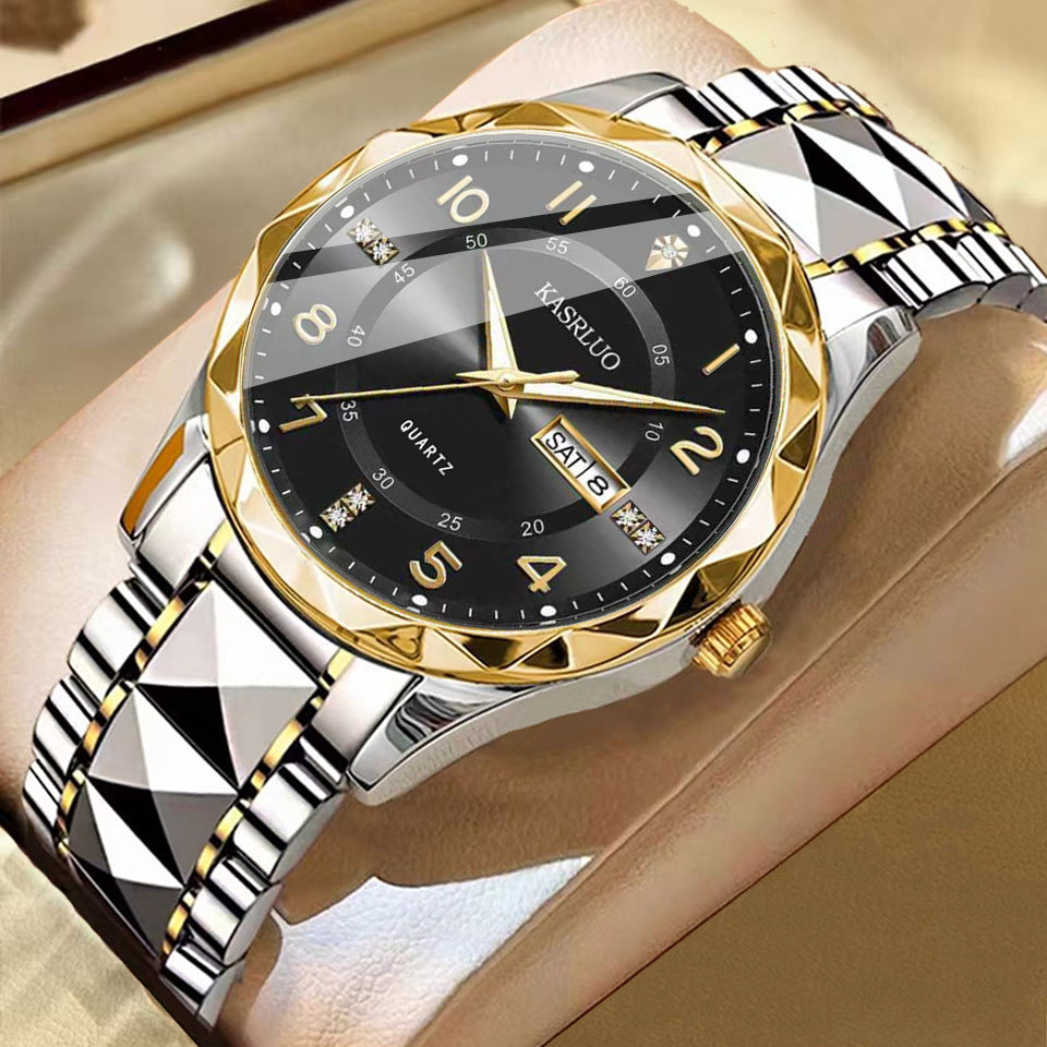 Business-Armbanduhr mit Dual-Kalender und Leuchtzeiger – Bild 3 | LuxeStyle