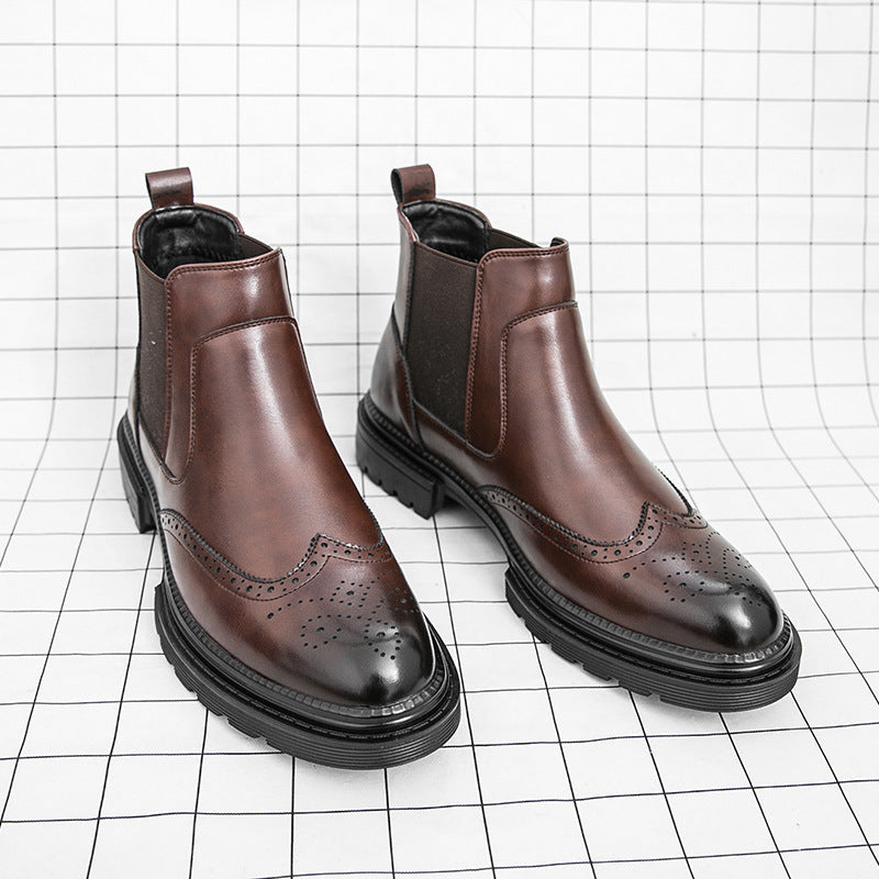 Herren High-Top Fashion Ankle Boots aus Leder