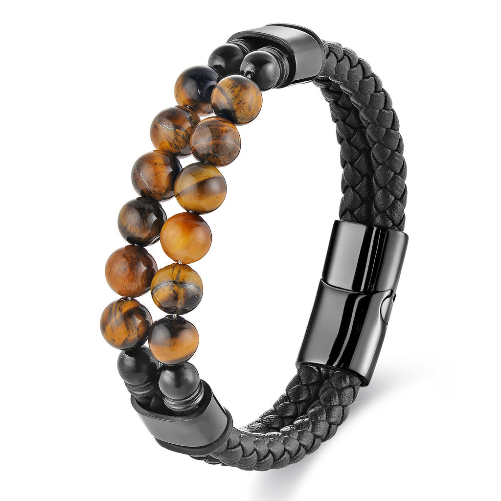 Herrenarmband aus geflochtenem Leder & Edelstahl – Bild 5 | LuxeStyle