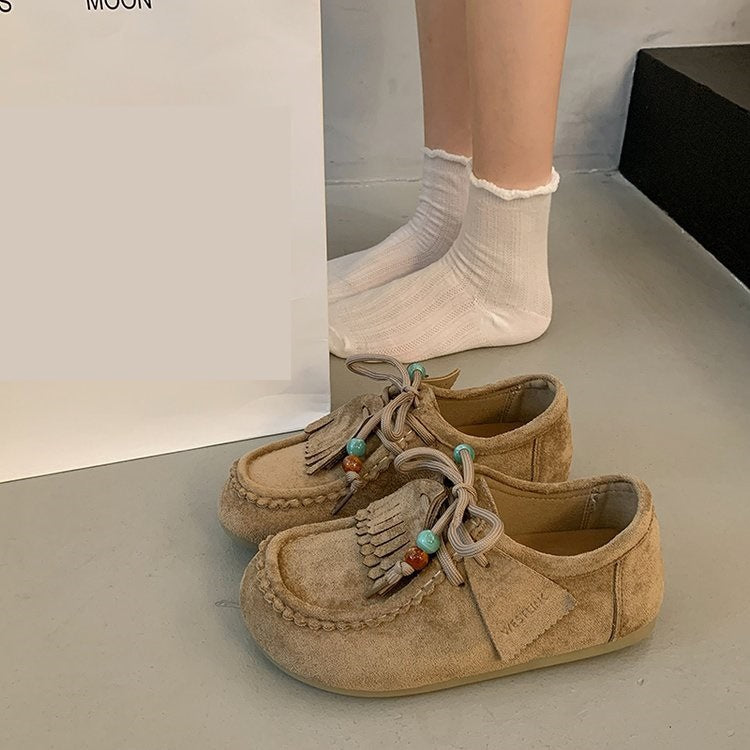 Vintage-Schnürschuhe mit weicher Sohle