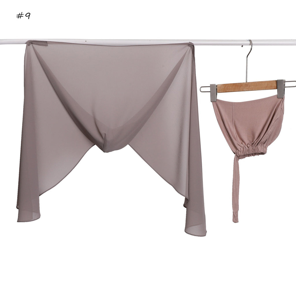 Chiffon-Schal-Set mit Kapuze – Bild 13 | LuxeStyle