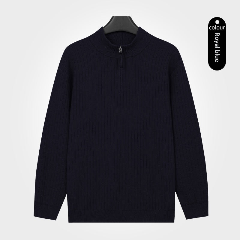 Herren Strickpullover mit Semi-Zip