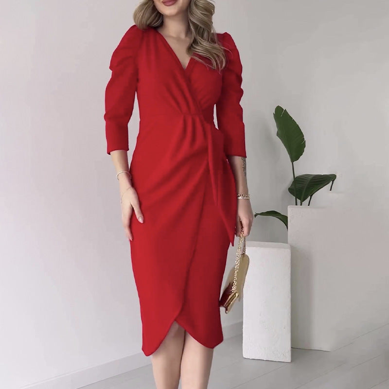 Midi-Kleid mit Lotusblatt-Saum – Bild 4 | LuxeStyle