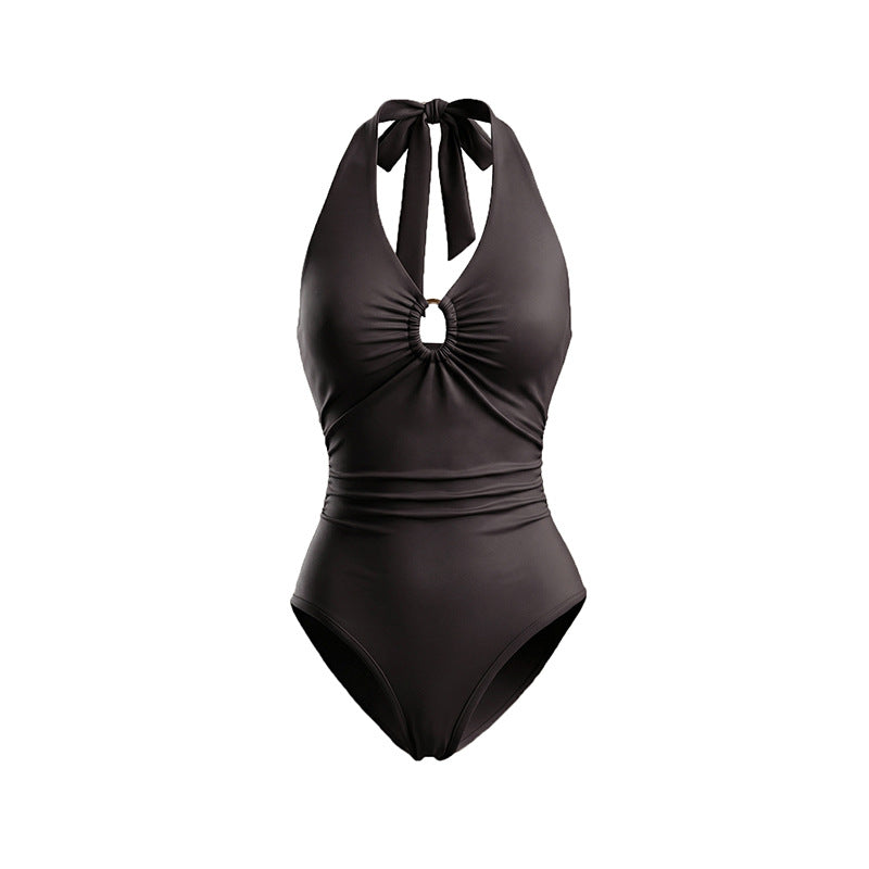 Damen Jumpsuit mit V-Ausschnitt und Neckholder