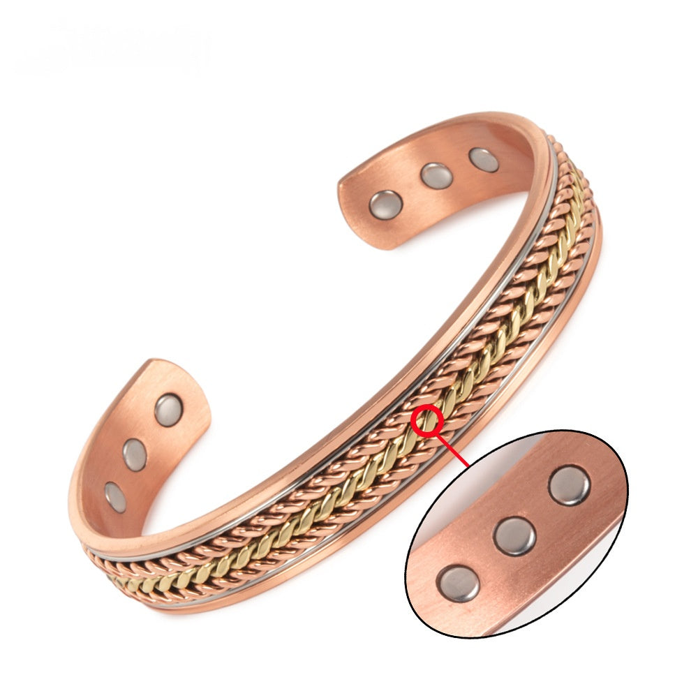Geflochtenes Kupferarmband mit Seil-Muster